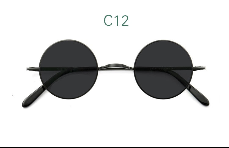 Yujo Unisex Full Rim Small 42mm Round Titanium Polarized Sunglasses Sunglasses Yujo C12 China 
