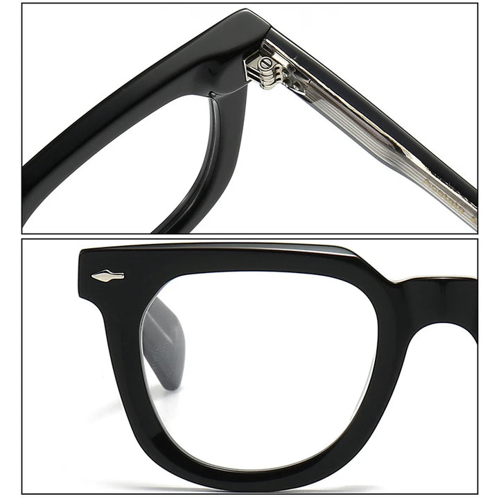 Black Mask Unisex Full Rim Square Acetate Eyeglasses 2447 Full Rim Black Mask   