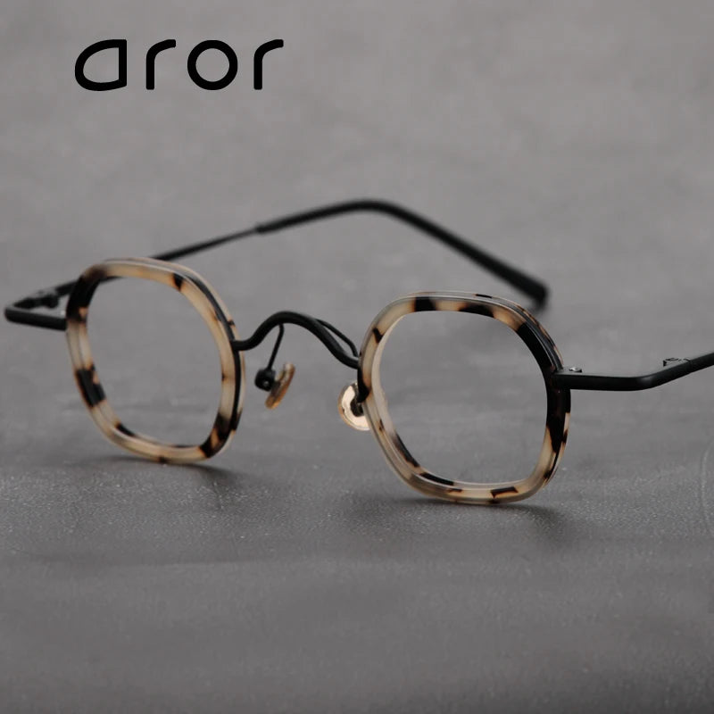 Aror Women's Full Rim Flat Top Square Alloy Acetate Eyeglasses 74018