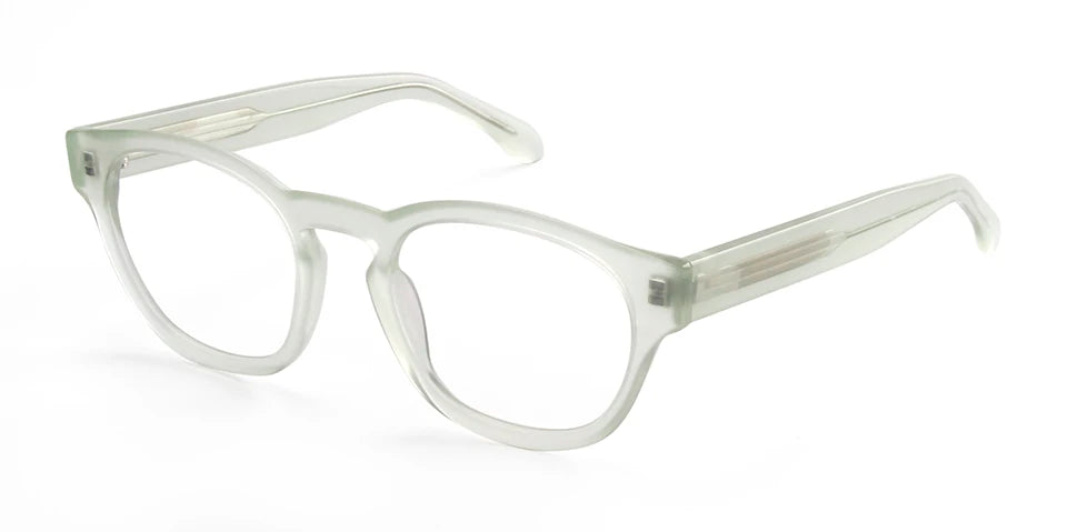 Esnbie Unisex Full Rim Round Square Acetate Eyeglasses 240611