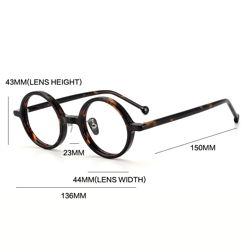 Gatenac Unisex Full Rim Round Acetate Eyeglasses Gxyj1488 Full Rim Gatenac   