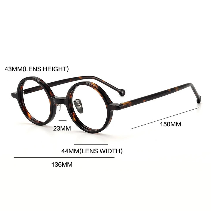 Gatenac Unisex Full Rim Round Acetate Eyeglasses Gxyj1488 Full Rim Gatenac   