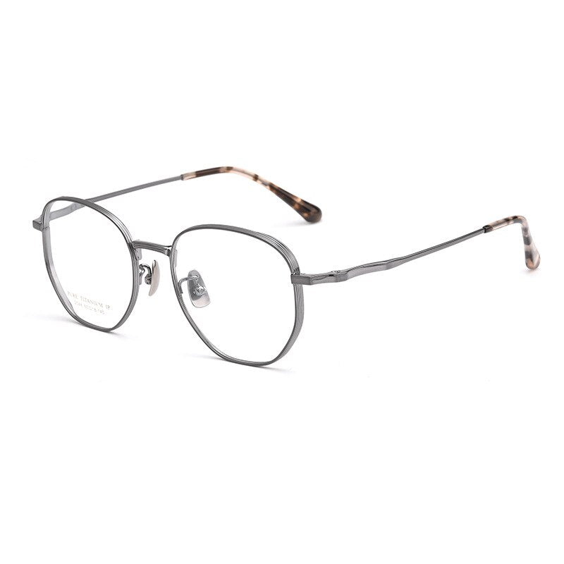 Reven Jate Women's Full Rim Polygon Square Titanium Eyeglasses 2048t Full Rim Reven Jate grey  