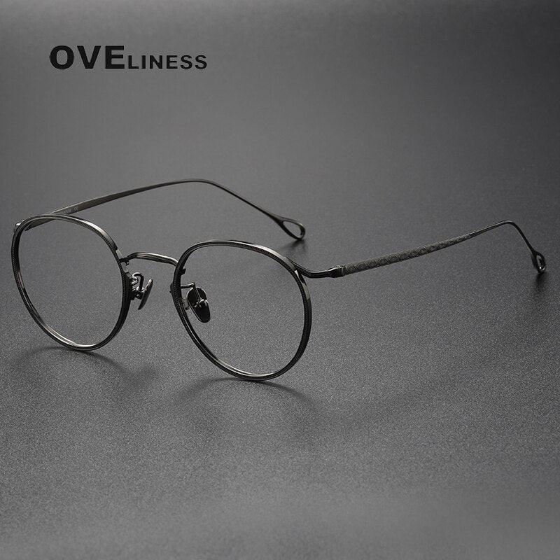 Oveliness Unisex Full Rim Square Titanium Eyeglasses 156b Full Rim Oveliness gun  
