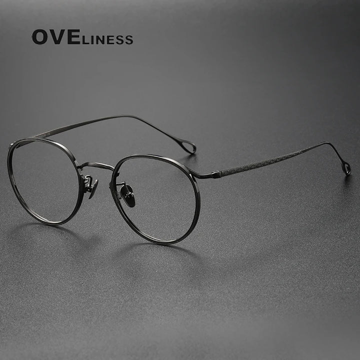 Oveliness Women's Full Rim Small Width Round Titanium Eyeglasses 153369