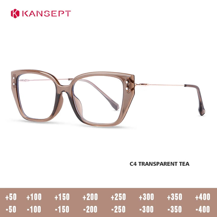 Kansept Women's Full Rim Square Tr 90 Alloy Reading Glasses 45771