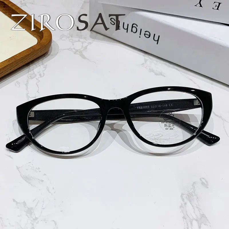 Zirosat Unisex Full Rim Oval Square Tr 90 Alloy Eyeglasses 81069 Full Rim Zirosat