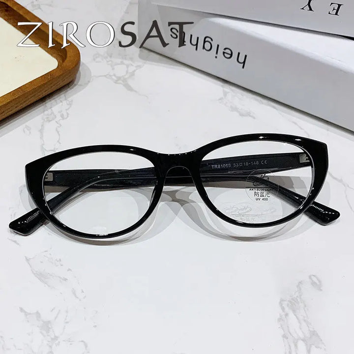 Zirosat Women's Full Rim Oval Cat Eye Tr 90 Alloy Eyeglasses 81069