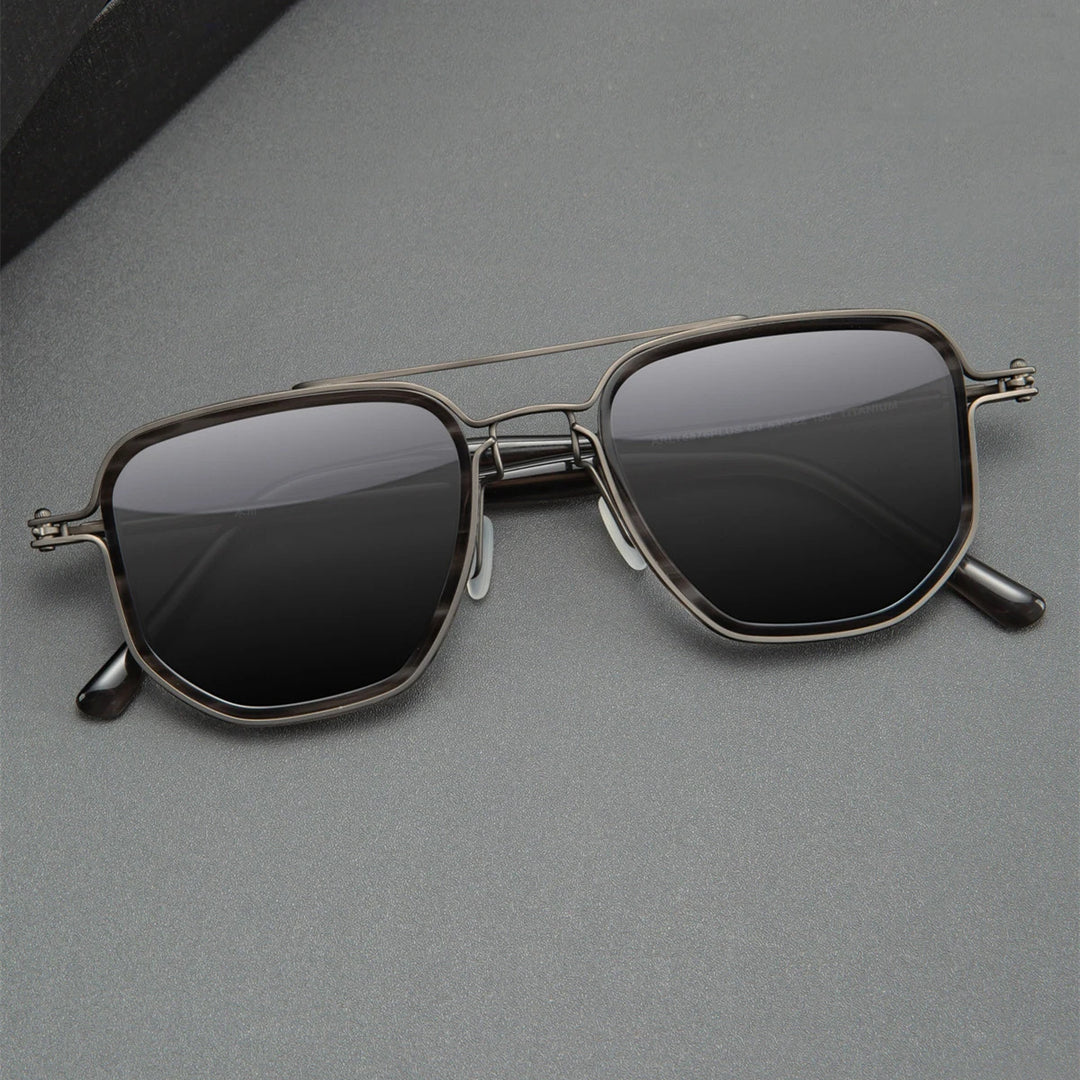 Blackmask Unisex Full Rim Square Titanium Polarized Sunglasses BM-5876S