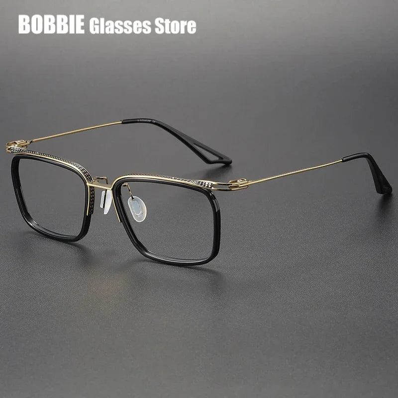 Bobbie Unisex Full Rim Square Acetate Titanium Eyeglasses 808639