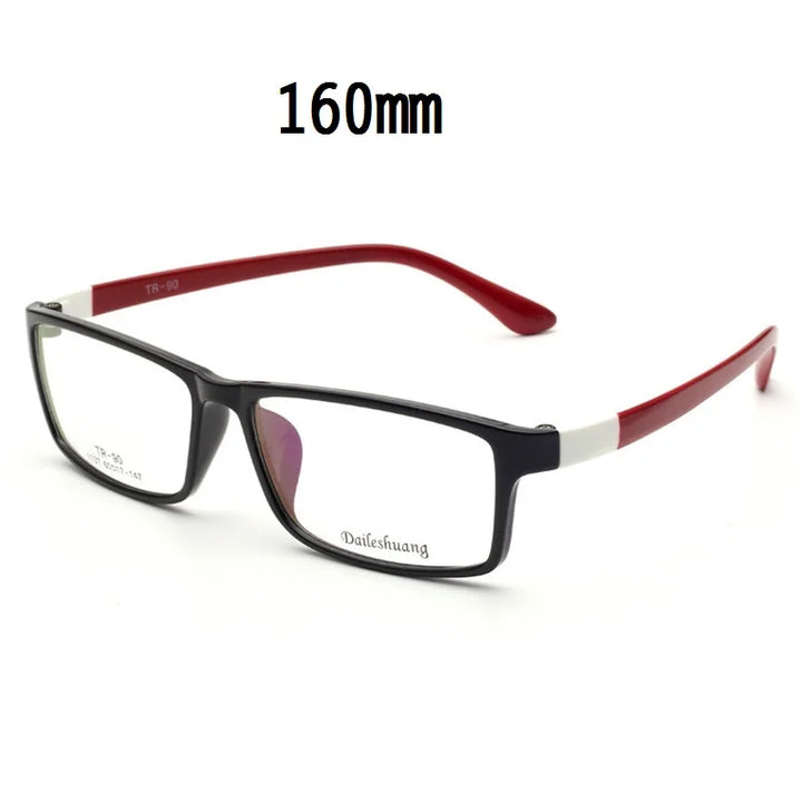 Cubojue Men's Full Rim Big Square Tr 90 Titanium Reading Glasses 71137 Reading Glasses Cubojue balck red no function lens 0