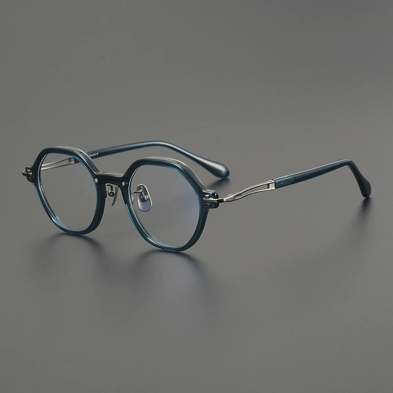 Gatenac Unisex Full Rim Flat Top Oval Acetate Eyeglasses  G84721