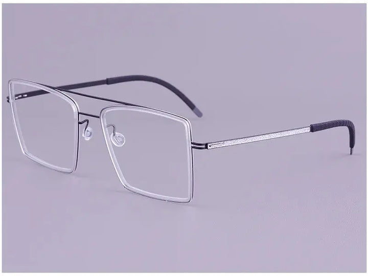 Bobbie 476456 Men’s Full Rim Square Double Bridge Titanium Frames — view 1 | Bobbie at FuzWeb