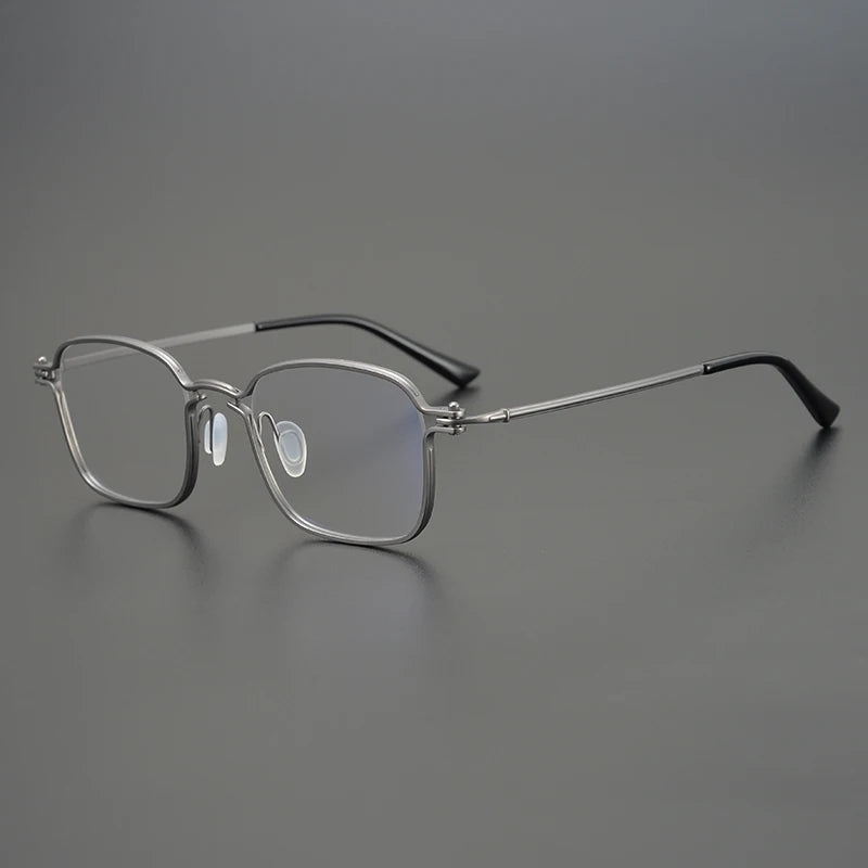 Aimee Unisex Full Rim Square Titanium Acetate Eyeglasses 195898 Full Rim Aimee Grey  