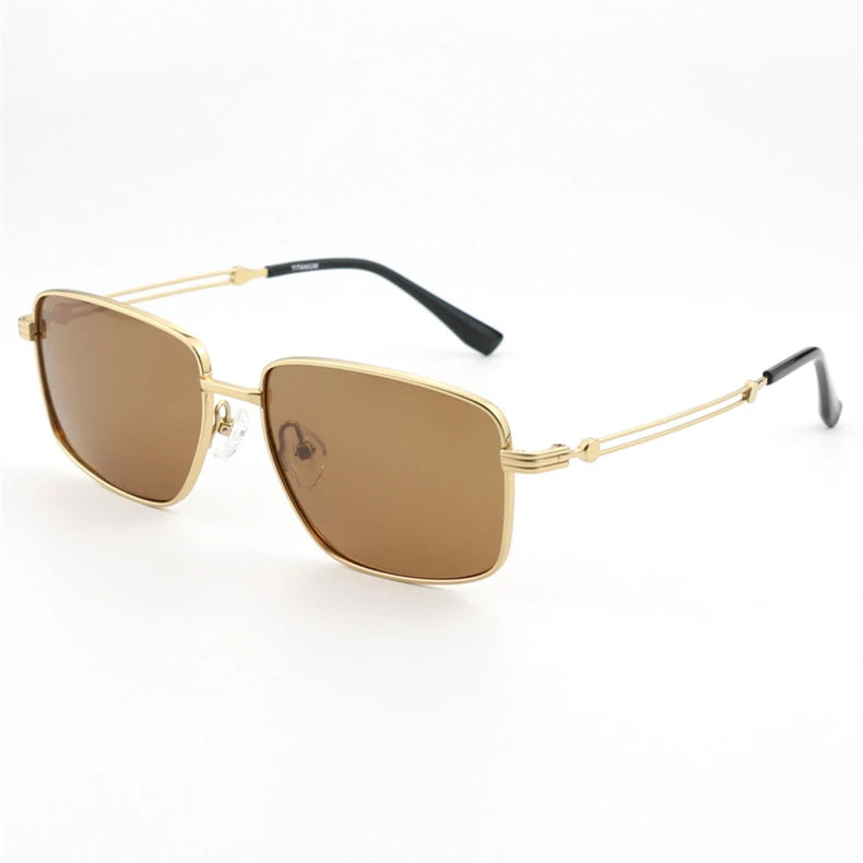 Black Mask Men Full Rim Square Titanium Polarized Sunglasses BM-1109S
