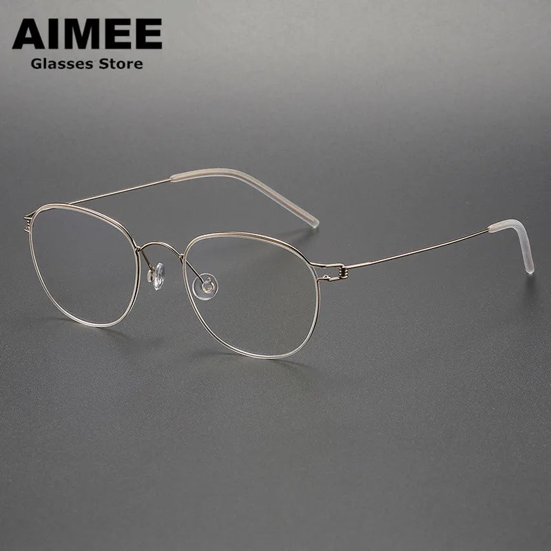 Aimee Unisex Full Rim Oval Round Screwless Titanium Eyeglasses 2051 Full Rim Aimee   