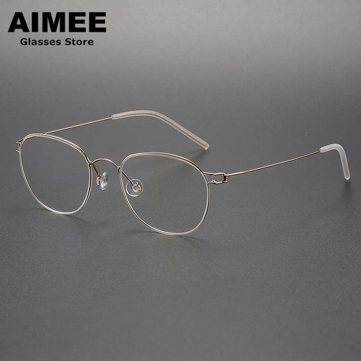 Aimee Unisex Full Rim Oval Round Screwless Titanium Eyeglasses 2051 Full Rim Aimee   