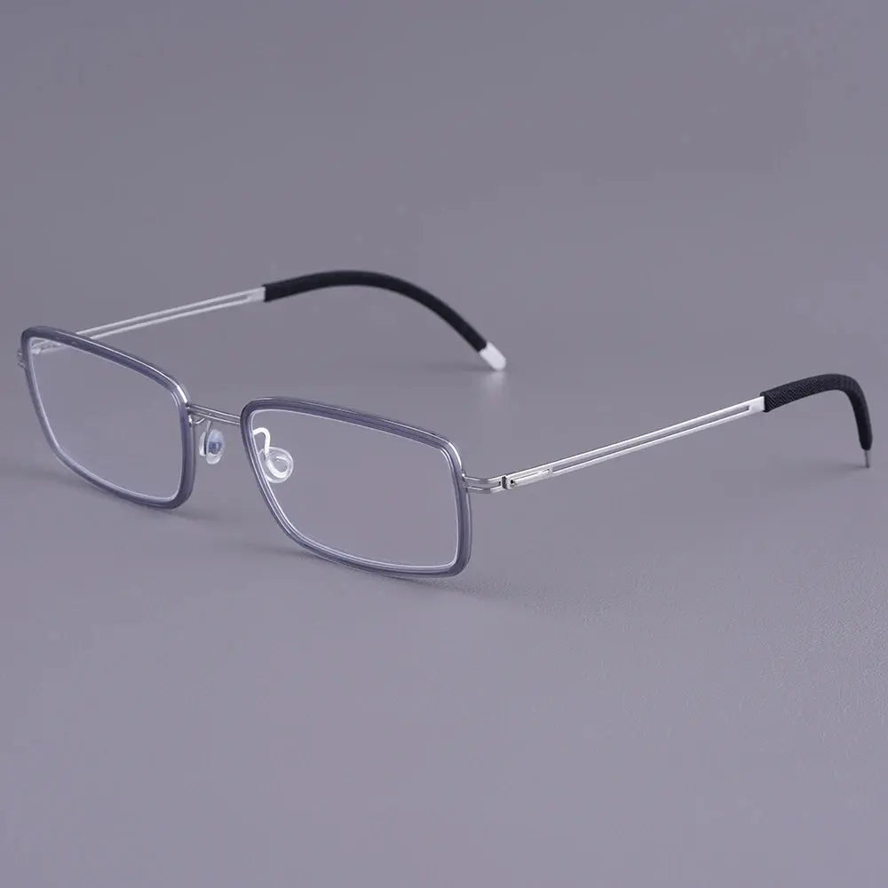 Bobbie 462634 Women’s Screwless Full Rim Square Acetate Titanium Frames FuzWeb