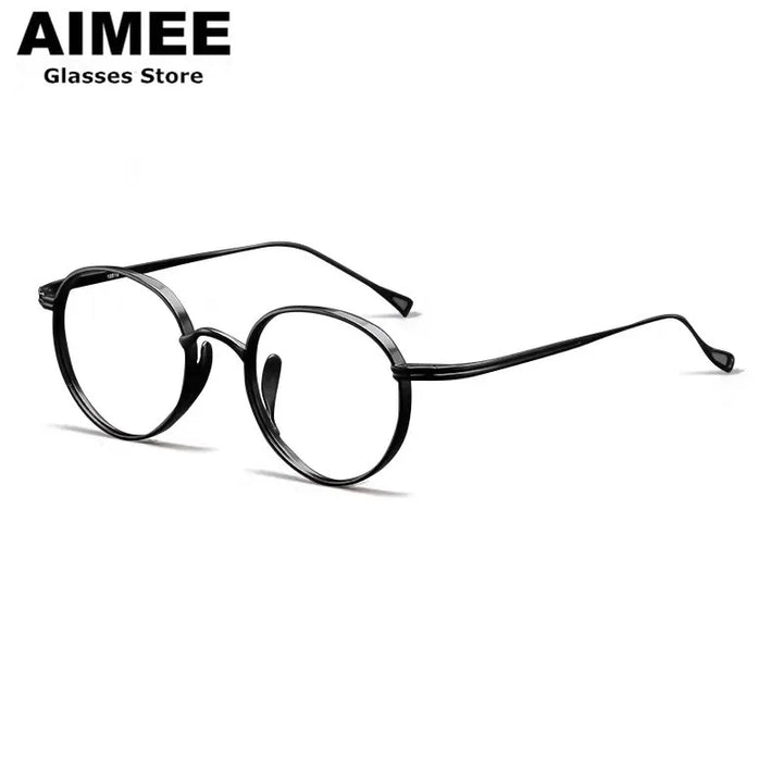 Aimee Unisex Full Rim Oval Titanium Eyeglasses 49113