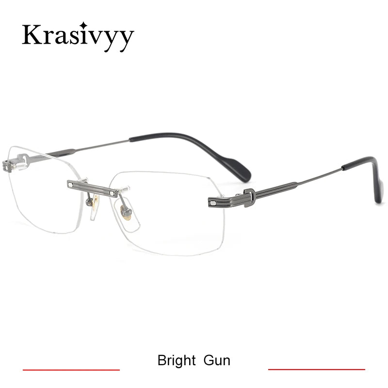 Krasivyy Women's Rimless Oval Square Titanium Eyeglasses 310271
