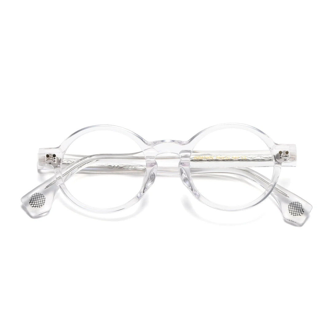 Aror Unisex Full Rim Round Acetate Thick Temple Eyeglasses 942741 Full Rim Aror transparent frame