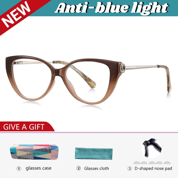 Vicky Women's Full Rim Cat Eye Tr 90 Titanium Reading Glasses 97207