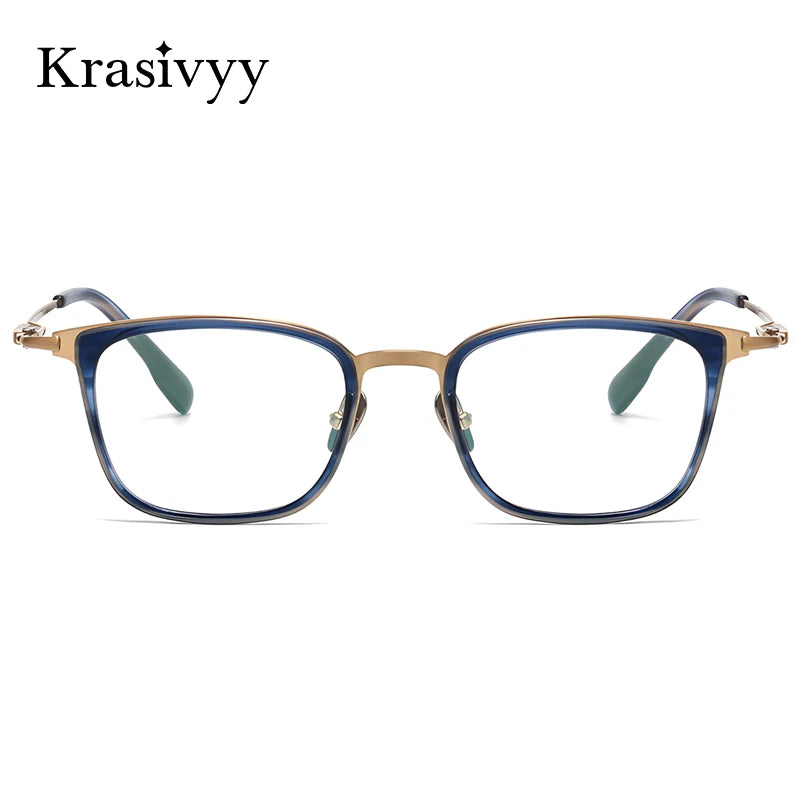 Krasivyy Men's Full Rim Big Square Titanium Prescription Eyeglasses KR0057 - view 2