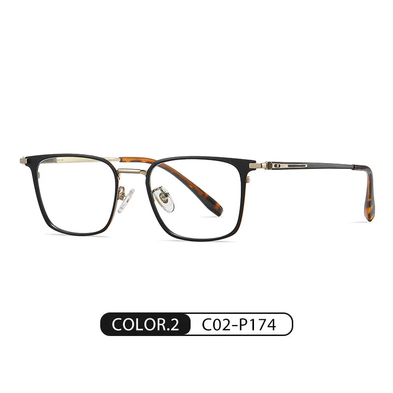 Hotochki Men's Full Rim Big Square Alloy Eyeglasses 27919