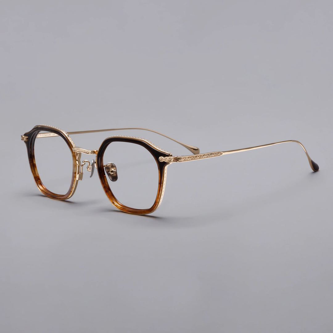 Black Mask Unisex Full Rim Square Acetate Titanium Eyeglasses 396108