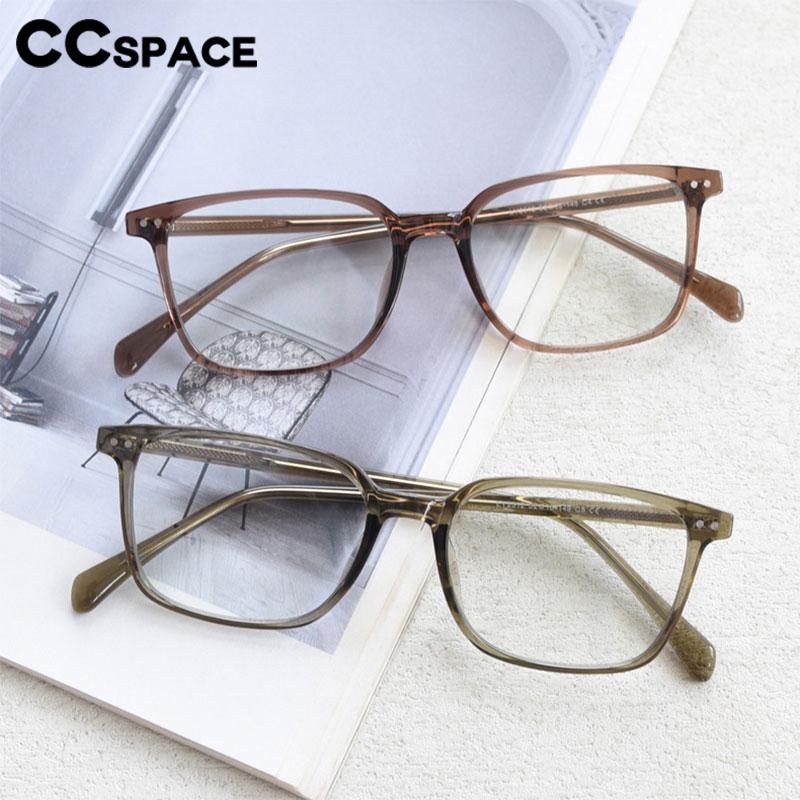 CCspace Unisex Full Rim Square Tr 90 Titanium Eyeglasses 56787 Full Rim CCspace   