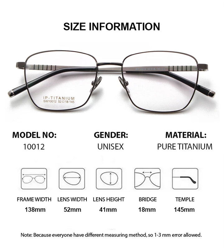 Chashma Ochki Women's Full Rim Square Titanium Eyeglasses 10012