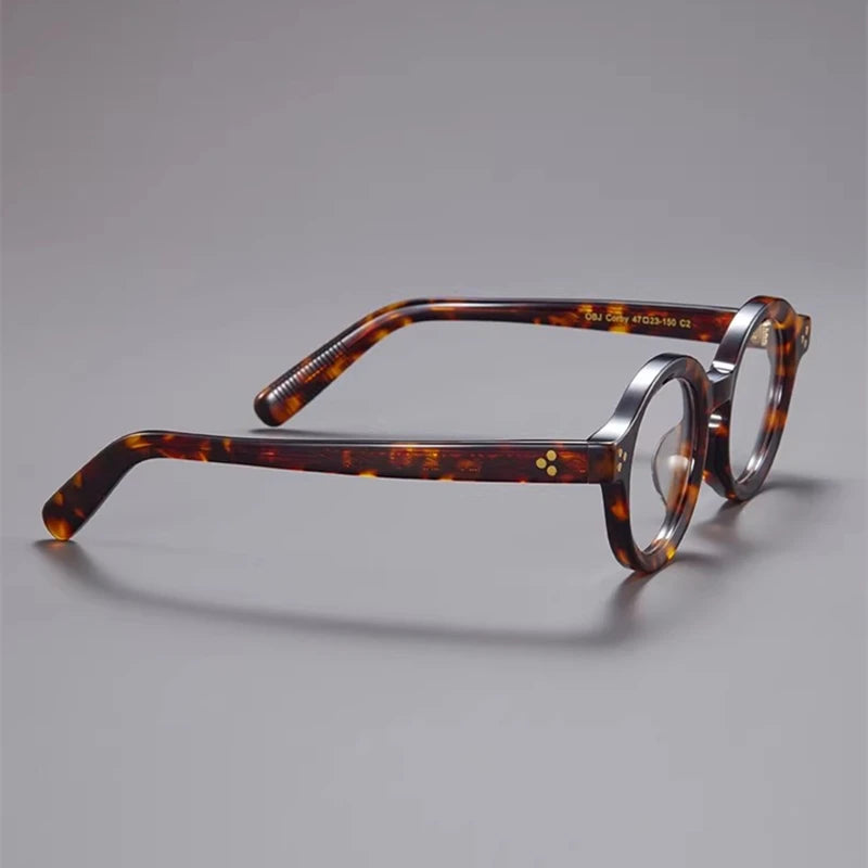 Black Mask Unisex Full Rim Round Acetate Eyeglasses Fuz 6