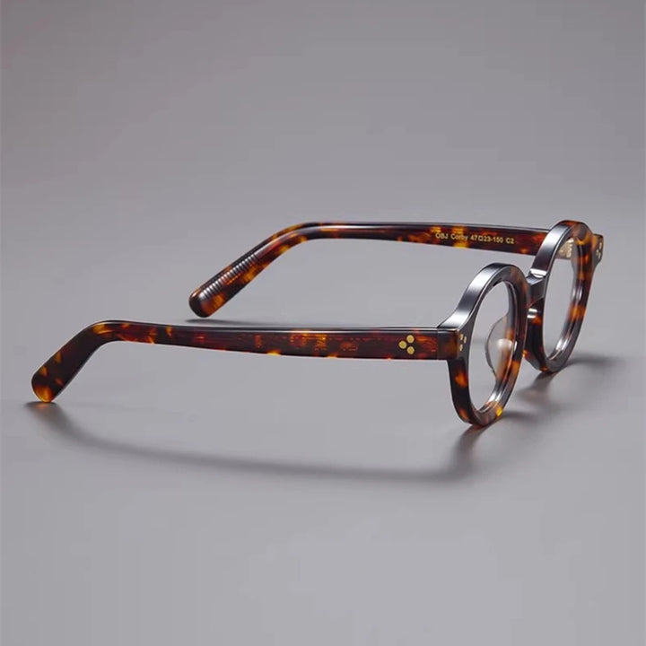 Black Mask Unisex Full Rim Round Acetate Eyeglasses Fuz 6