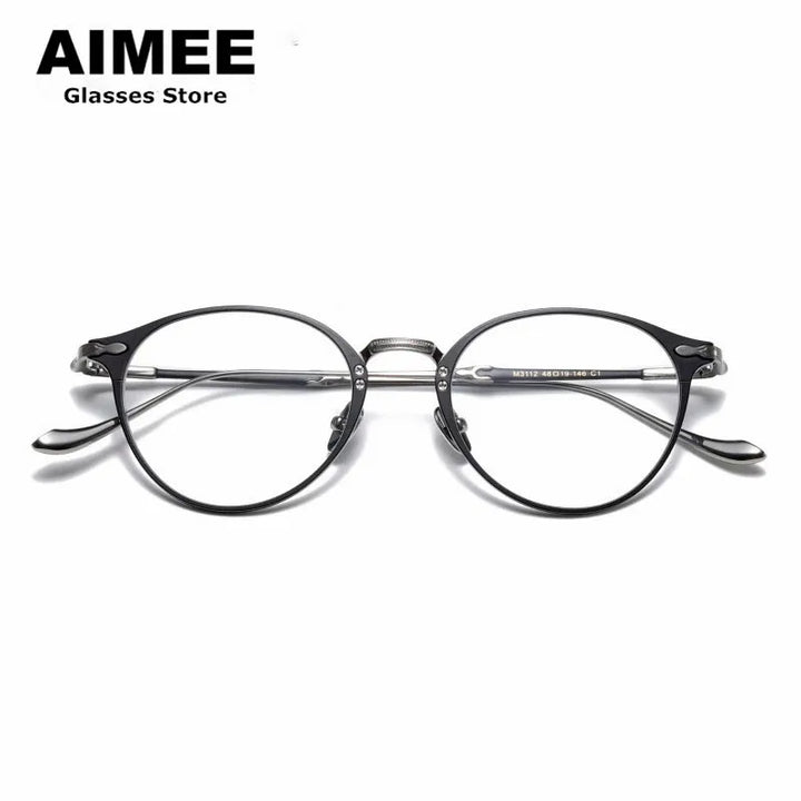 Aimee Unisex Full Rim Oval Round Titanium Eyeglasses 3112 Full Rim Aimee   