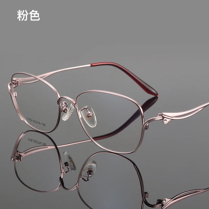 Bclear Women's Full Rim Square Cat Eye Alloy Eyeglasses 61179