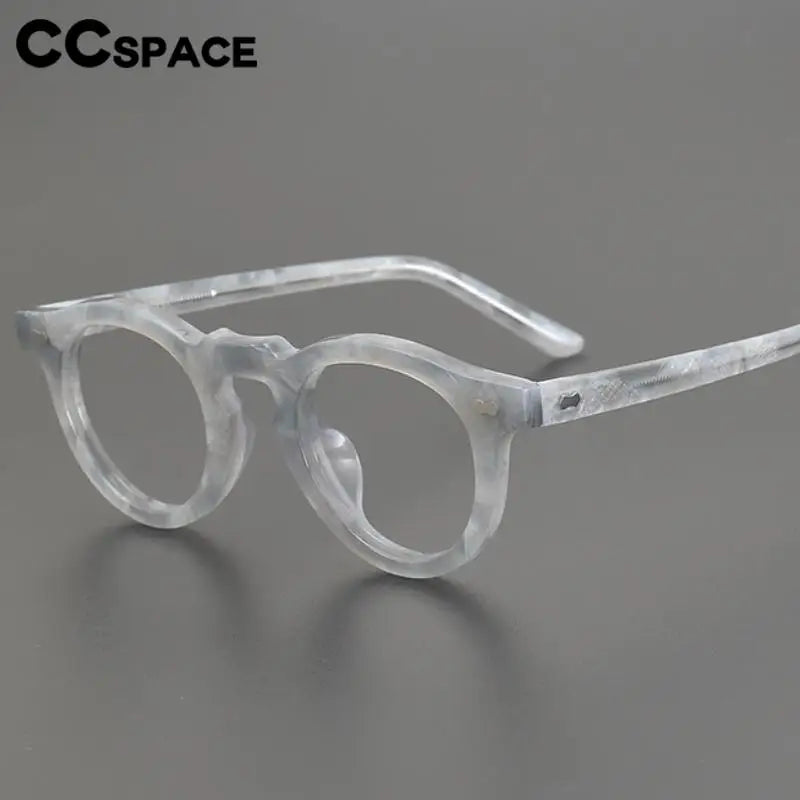 CCspace Unisex Full Rim Round Acetate Eyeglasses 57331 Full Rim CCspace   