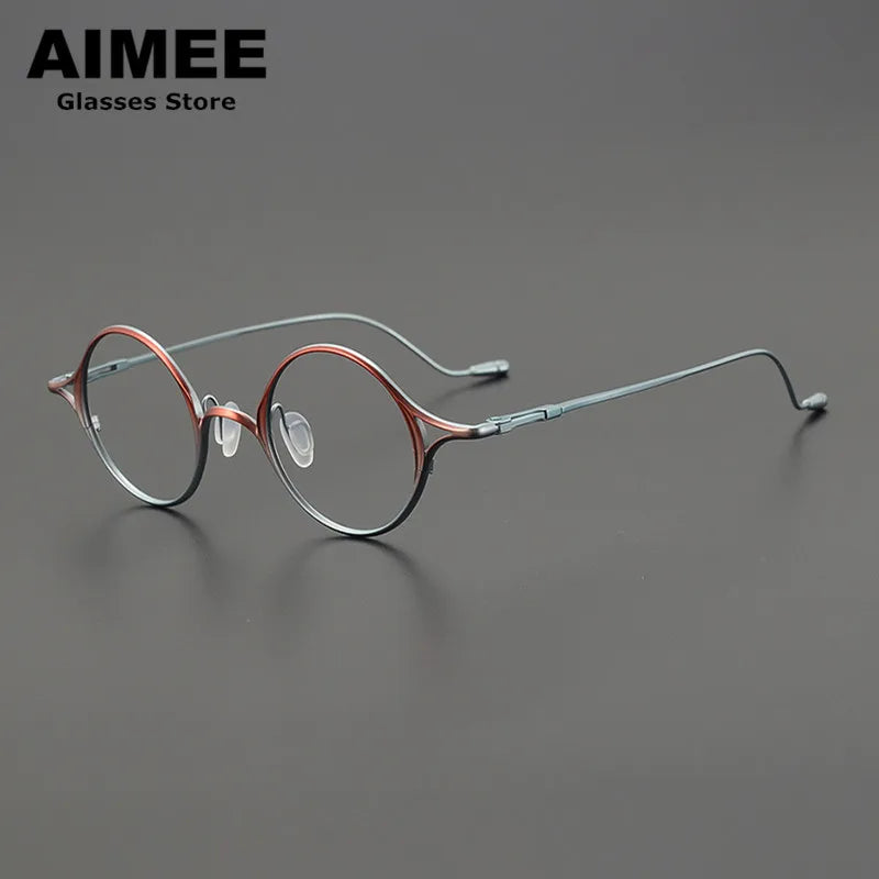 Aimee Unisex Full Rim Round Oval Titanium Eyeglasses 2353 Full Rim Aimee   