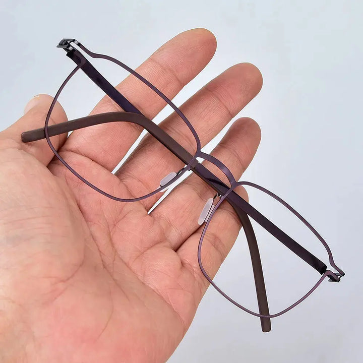 Bobbie 185342 Unisex Screwless Full Rim Square Stainless Steel Frames FuzWeb