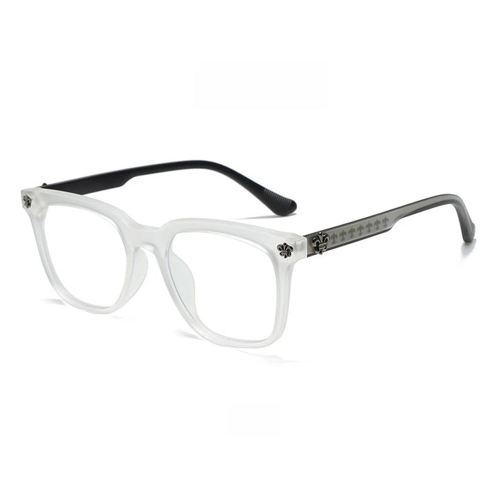 Yimaruili Unisex Full Rim Square Tr 90 Eyeglasses Y72318 Full Rim Yimaruili Eyeglasses Matte White  