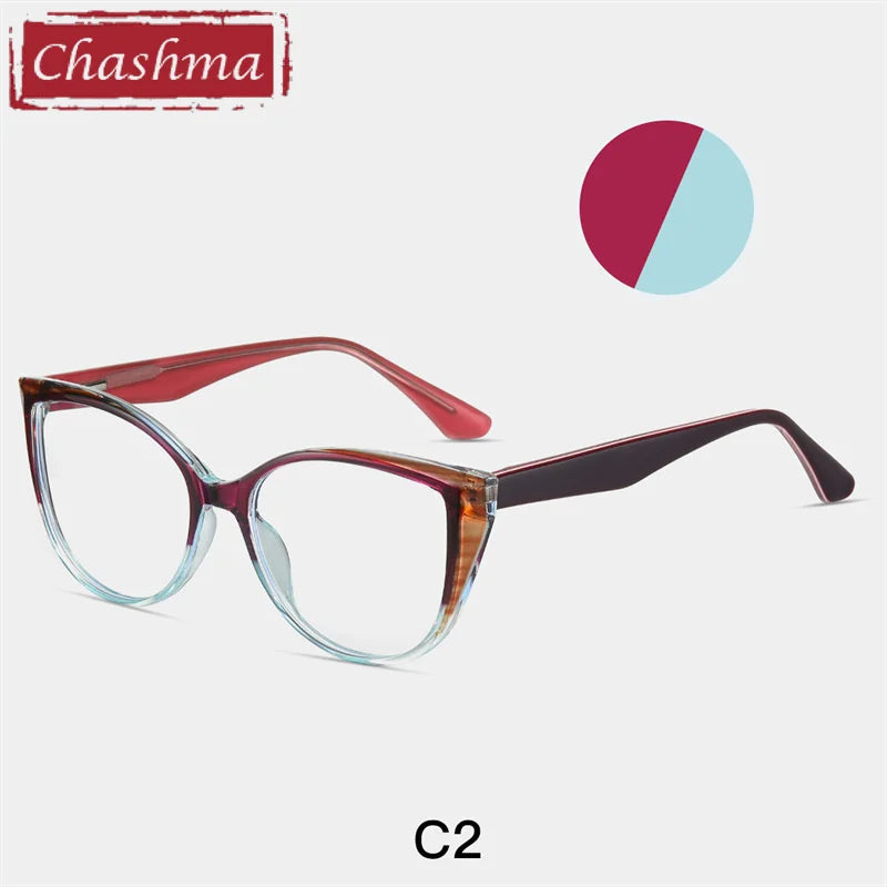 Chashma Ottica Women's Full Rim Cat Eye Tr 90 Titanium Eyeglasses 87224