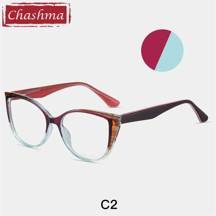 Chashma Ottica Women's Full Rim Cat Eye Tr 90 Titanium Eyeglasses 87224