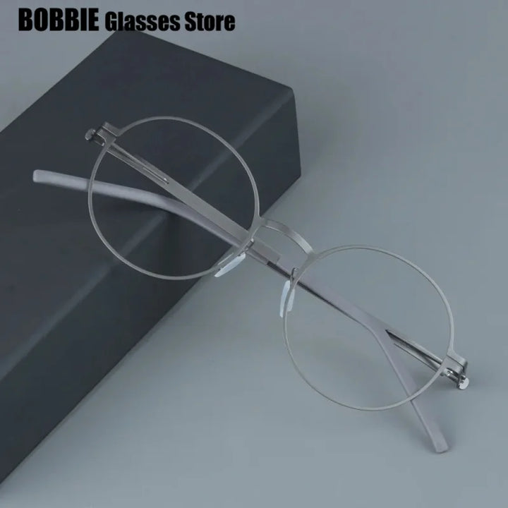 Bobbie Women's Full Rim Round Screwless Hinge Steel Eyeglasses 204548