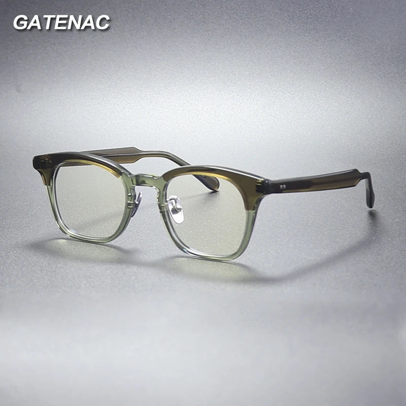 Gatenac Unisex Full Rim Square Acetate Eyeglasses Gxyj1490 Full Rim Gatenac   