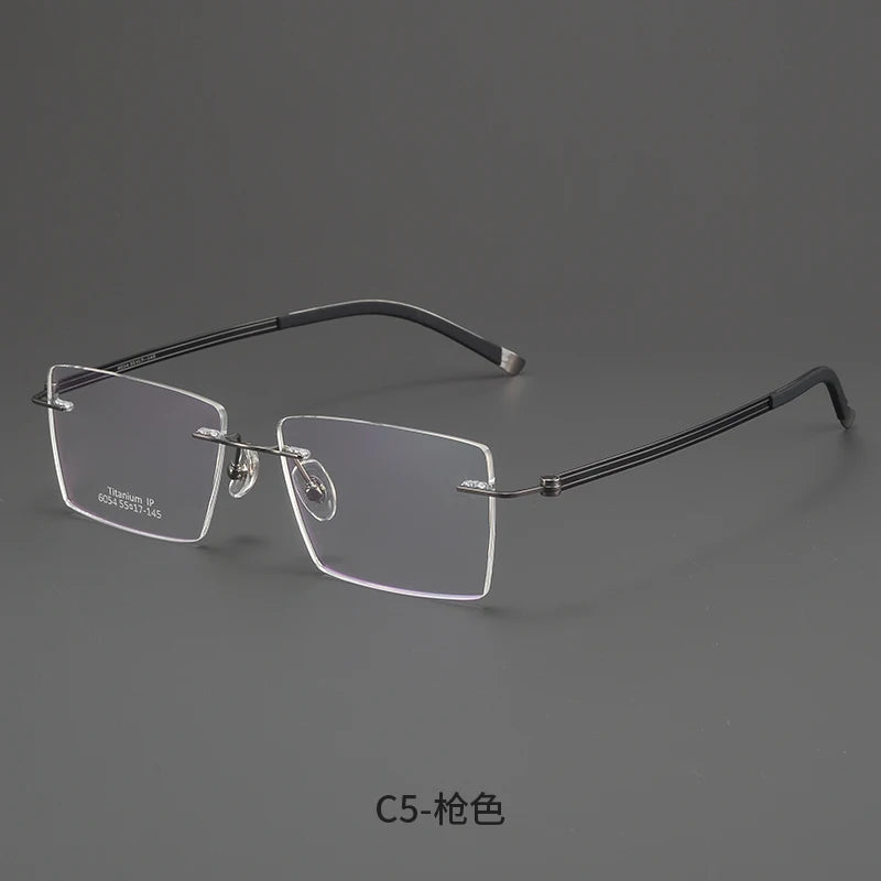 Bclear Men Rimless Square Titanium Eyeglasses MY-6054