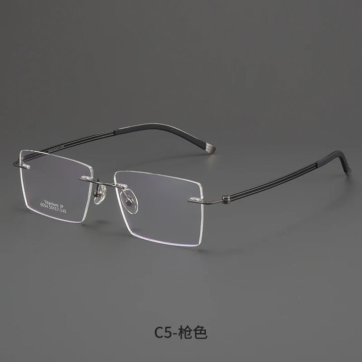 Bclear Men Rimless Square Titanium Eyeglasses MY-6054