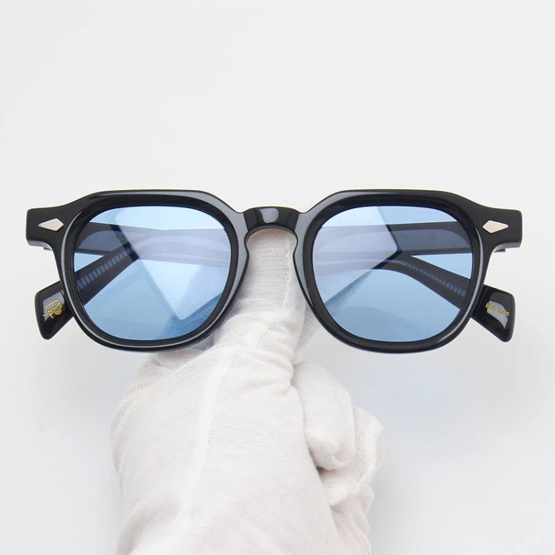 Black Mask Unisex Full Rim Square Acetate Polarized Sunglasses 23145