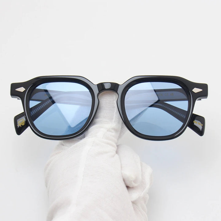 Black Mask Unisex Full Rim Square Acetate Polarized Sunglasses 23145