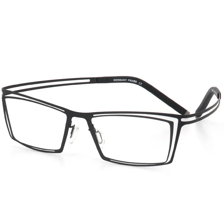 Muzz Unisex Full Rim Square Screwless Stainless Steel Eyeglasses 48820
