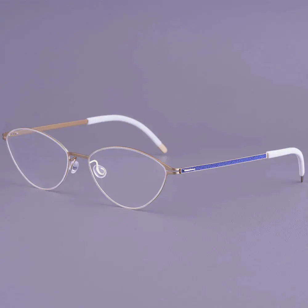 Aimee Unisex Full Rim Oval Titanium Screwless Eyeglasses 481465 FuzWeb