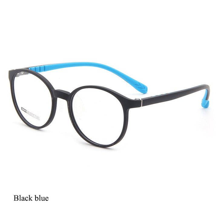 Bclear Unisex Children Full Rim Round TR 90 Titanium Eyeglasses Kd8809 Full Rim Bclear Black blue  
